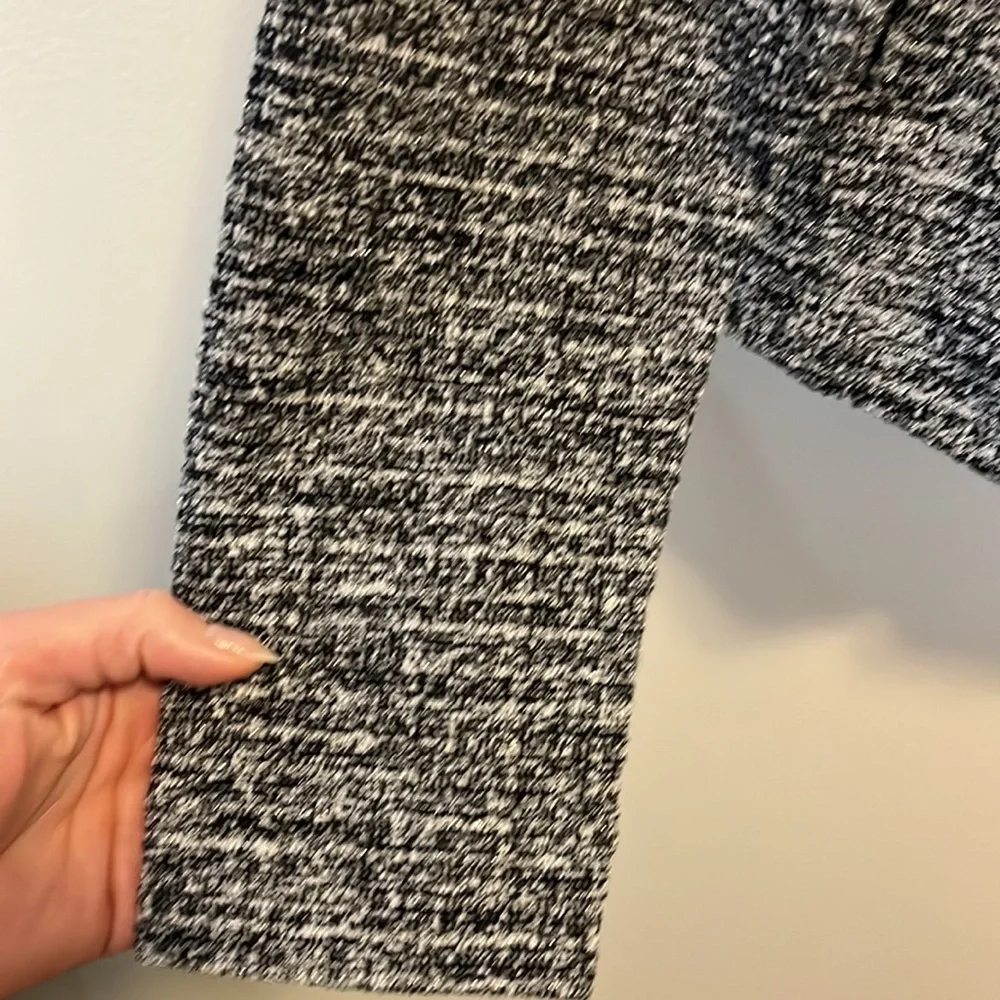 Banana Republic Blazer Front Zip Black & Silver Size Medium - Picture 2 of 7